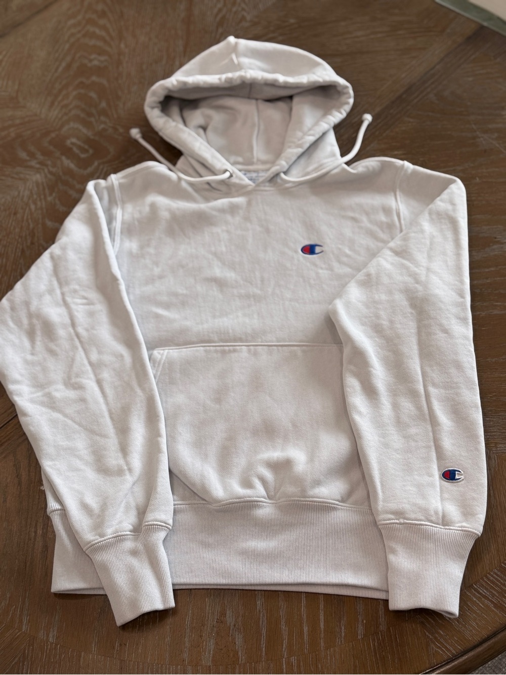 Champion Reverse Weave Hoodie Mens Small White Small Logo Pullover